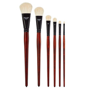 KINGART® Premium Specialty Oval Mop Artist Brushes, White Super-Soft Natural Goat Hair, Set of 6 Sizes - KINGART