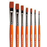 KINGART® Radiant™ Taklon Brushes, Series 6300 Flat Shader, Set of 7 - KINGART