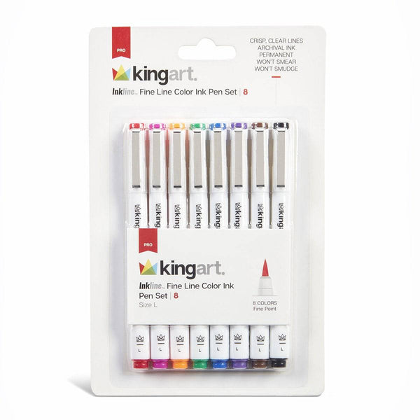 KINGART® Fine Line Color Ink Pens, Set of 48 Unique Colors, Tip Size 0.4 mm