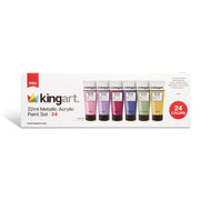 KINGART® PRO Artist Acrylic Paint, 22ml (0.74oz) Set of 24 Unique Metallic Colors - KINGART
