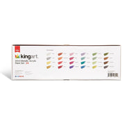 KINGART® PRO Artist Acrylic Paint, 22ml (0.74oz) Set of 24 Unique Metallic Colors - KINGART