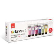 KINGART® PRO Artist Acrylic Paint, 22ml (0.74oz) Set of 24 Unique Metallic Colors - KINGART