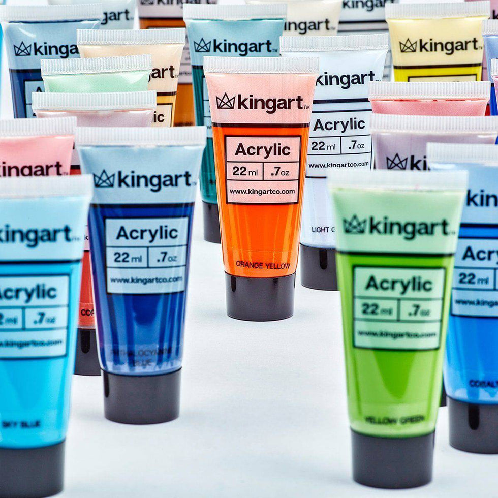 KINGART® PRO Artist Acrylic Paint, 22ml (0.74oz), Set of 48 Colors