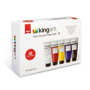 KINGART® PRO Artist Acrylic Paint, 75ml (2.54oz), Set of 12 Unique Colors - KINGART