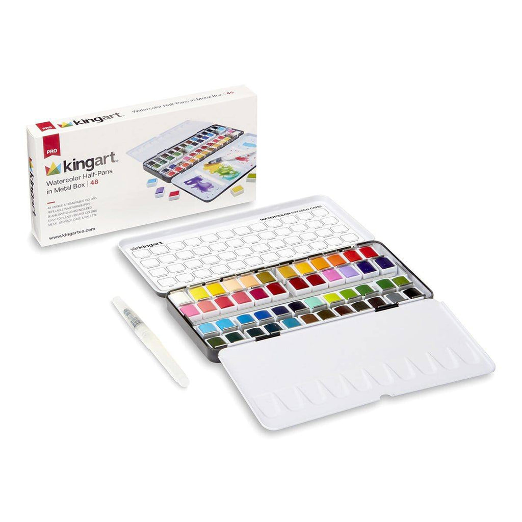 Kingart 511 – Set Di 36 Acquerelli In Vaschetta Con Pennello - Colori Assortiti
