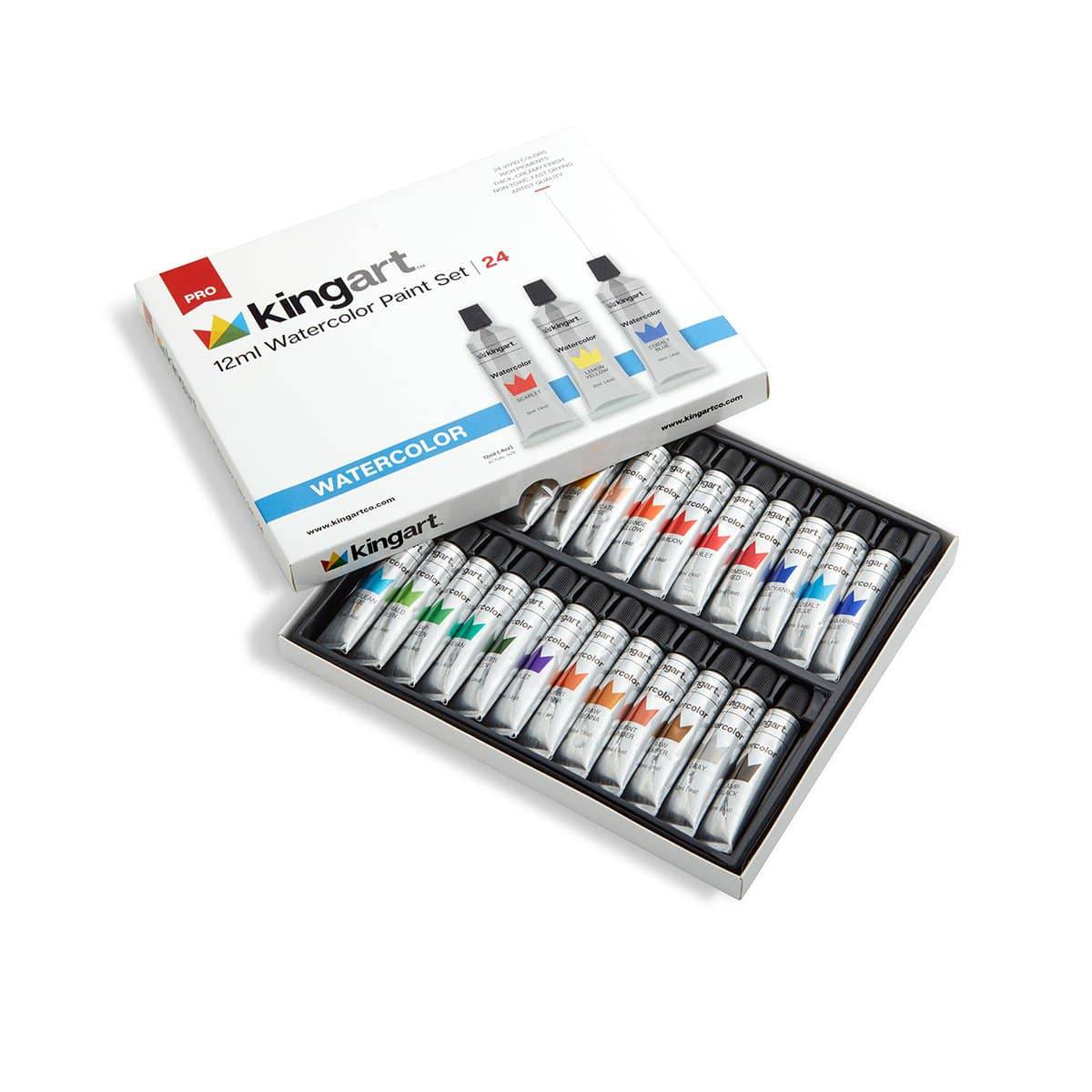 Kingart 511 – Set Di 36 Acquerelli In Vaschetta Con Pennello - Colori Assortiti