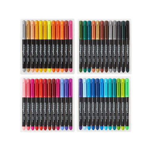 KINGART® PRO Color Brush Pens,  Water-Based Ink, Set of 48 Unique & Vivid Colors - KINGART