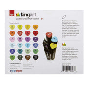 KINGART® PRO Double-Ended Sketch Markers, Alcohol-Based Ink, Fine & Chisel Tip, 24 Unique Colors - KINGART