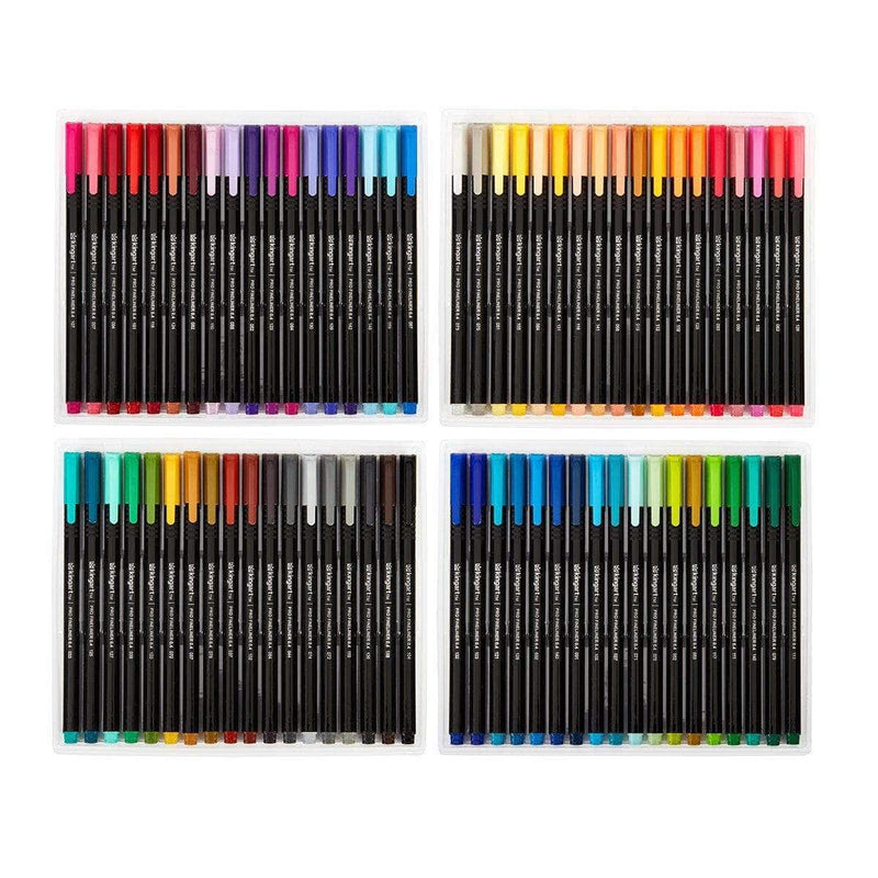 KINGART® PRO Fineliner Pens, 0.04mm Line Width, Triangular Ergonomic Barrel, Set of 72 Unique Colors - KINGART