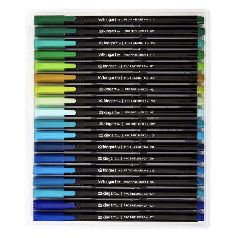 KINGART® PRO Fineliner Pens, 0.04mm Line Width, Triangular Ergonomic Barrel, Set of 72 Unique Colors - KINGART