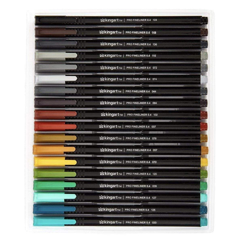 KINGART® PRO Fineliner Pens, 0.04mm Line Width, Triangular Ergonomic Barrel, Set of 72 Unique Colors - KINGART