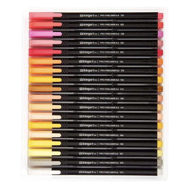 KINGART® PRO Fineliner Pens, 0.04mm Line Width, Triangular Ergonomic Barrel, Set of 72 Unique Colors - KINGART