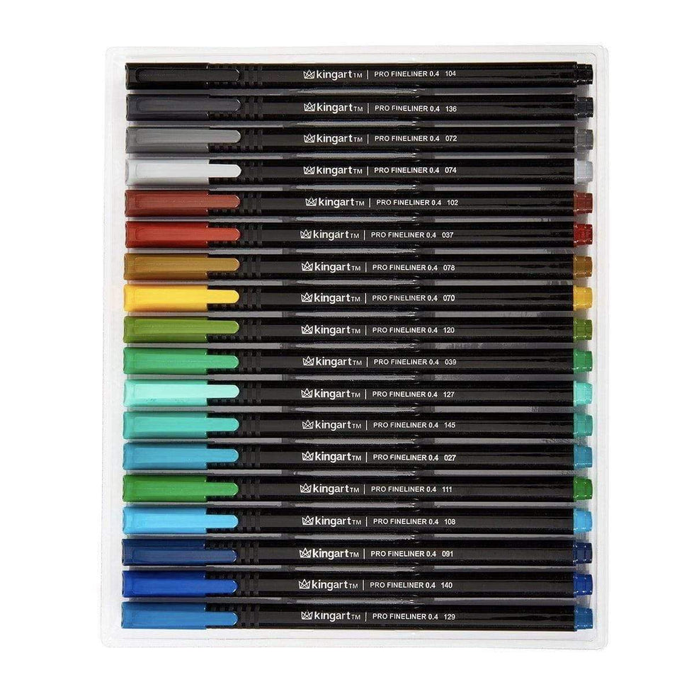 KINGART® PRO Fineliner Pens, 0.4mm Line Width, Triangular Ergonomic