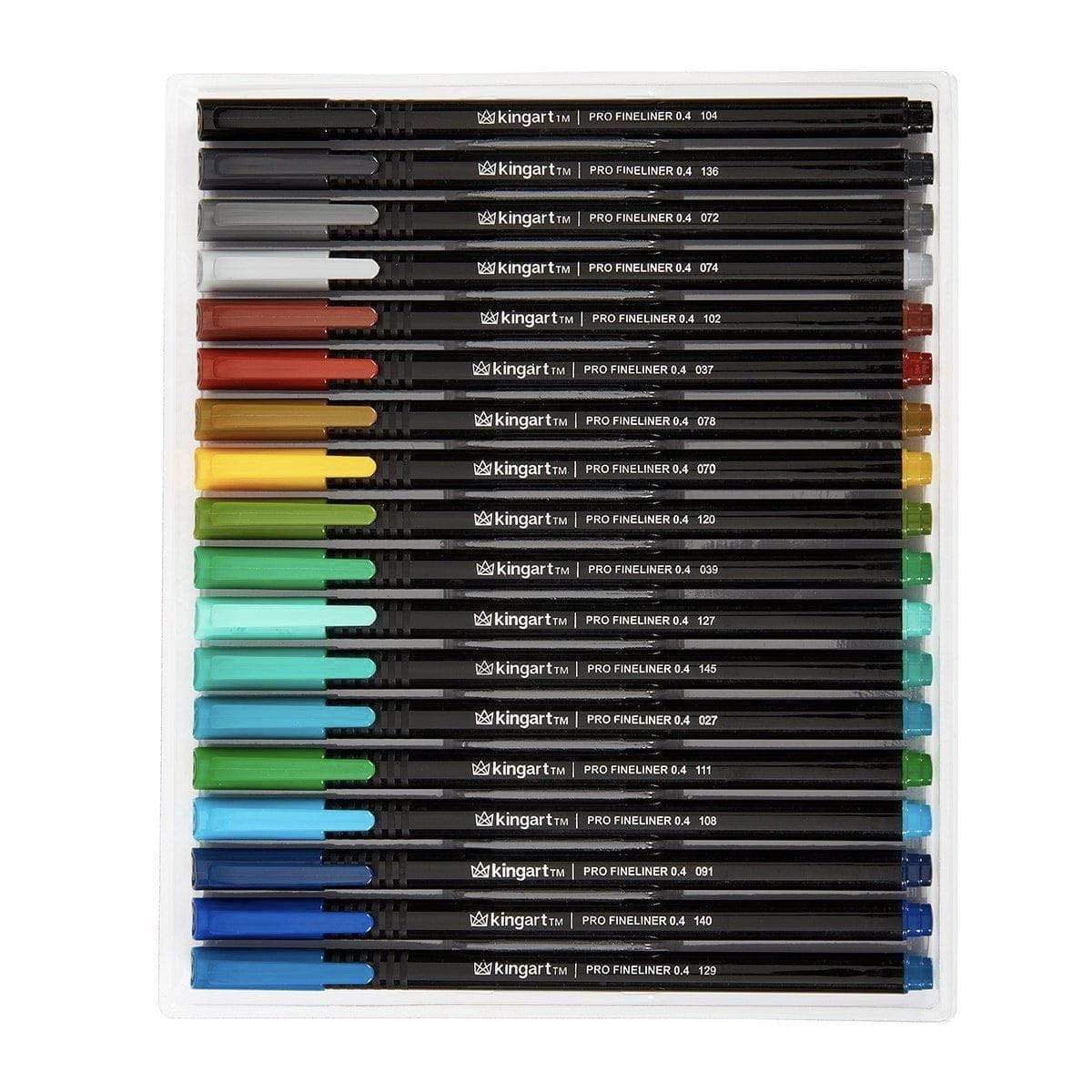 KINGART® PRO Fineliner Pens, 0.4mm Line Width, Triangular Ergonomic