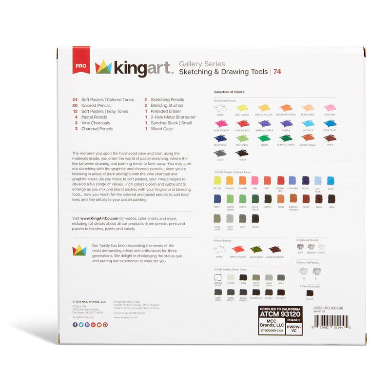 KINGART® PRO Gallery Series Pastel, Sketch & Draw Collection - KINGART