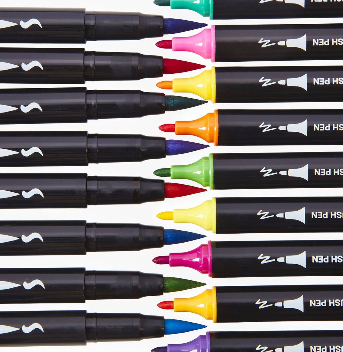 KINGART™ Vibrant Color 48 TwinTip Brush Pen Art Markers