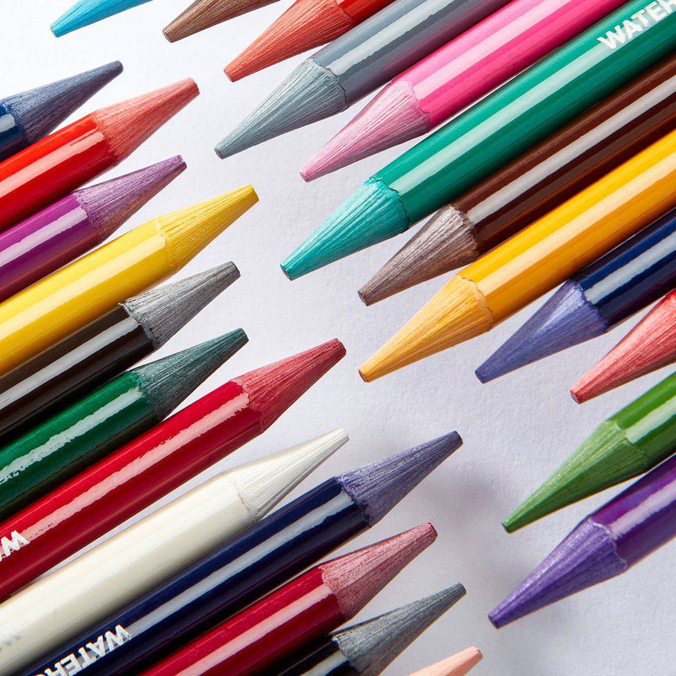 KINGART® PRO Watercolor Pencils, 100 Woodless, Wet or Dry Media, Multi
