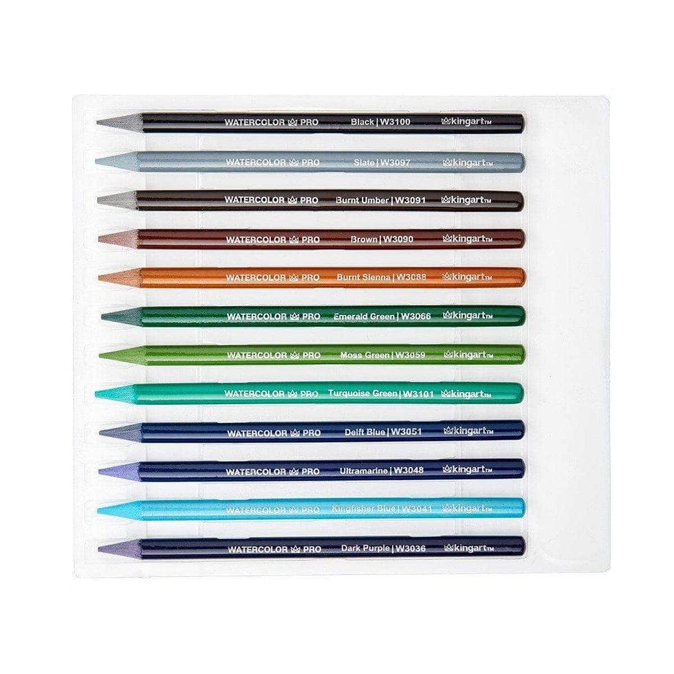 KINGART® PRO Watercolor Pencils, 100 Woodless, Wet or Dry Media, Multi
