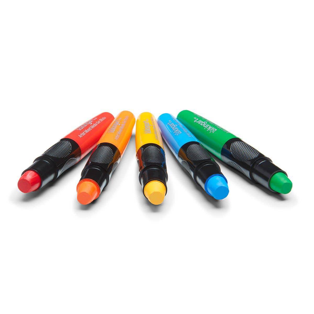 KINGART™ Artist Mixed Media Gel Stick Crayons, Set of 24 Unique Colors