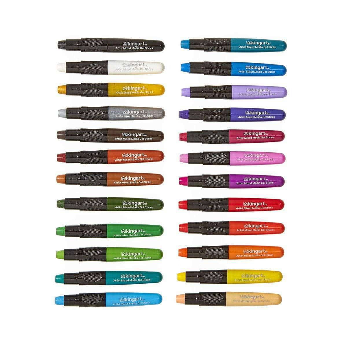 kingart アーティスト ミックスメディア ゲルスティック 24色 KINGART™ Artist Mixed Media Gel Stick Crayons, Set of 24 Unique Colors