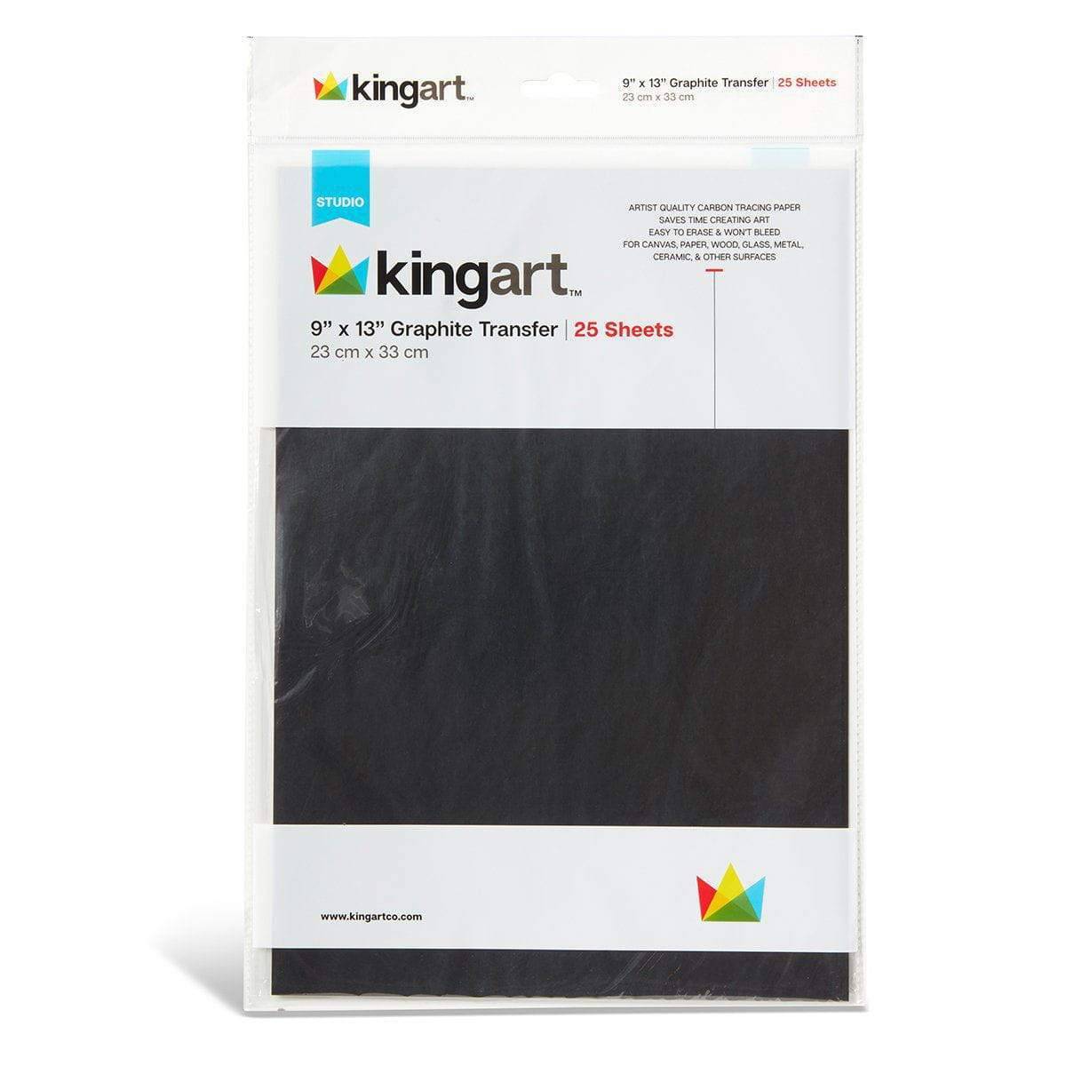 KINGART® Graphite Transfer Paper, 9 X 13, 25 Sheets, Gray Carbon Paper  for Tracing and Transferring Drawings onto Wood, Paper, Canvas, Arts &  Crafts Projects