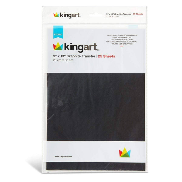 KINGART® Graphite Transfer Paper, 9 X 13, 25 Sheets, Gray