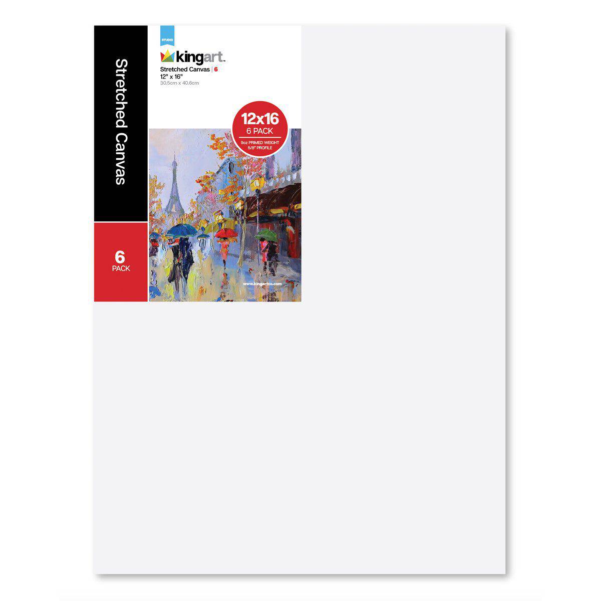 12 x 16 Stretched Super Value Cotton Canvas 6pk - Stretched Canvas - Art Supplies & Painting