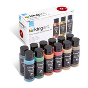 KINGART® Studio Acrylic Craft Paint, 60ml Bottle, Set of 12 Metallic Colors - KINGART