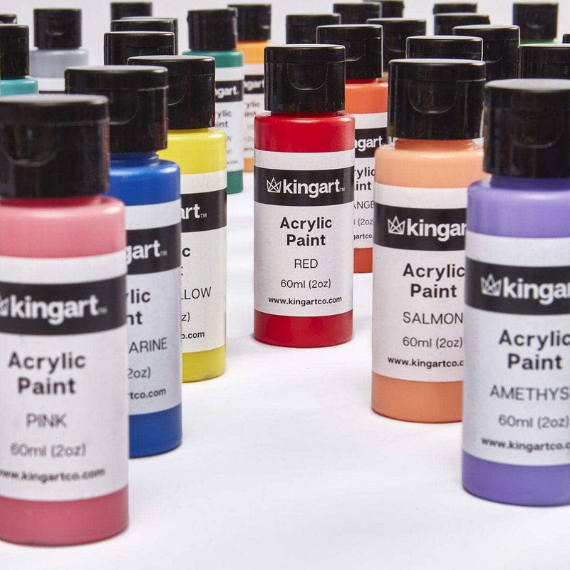 KINGART® Studio Acrylic Craft Paint, 60ml Bottle, Set of 36 Vibrant Colors - KINGART