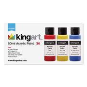 KINGART® Studio Acrylic Craft Paint, 60ml Bottle, Set of 36 Vibrant Colors - KINGART