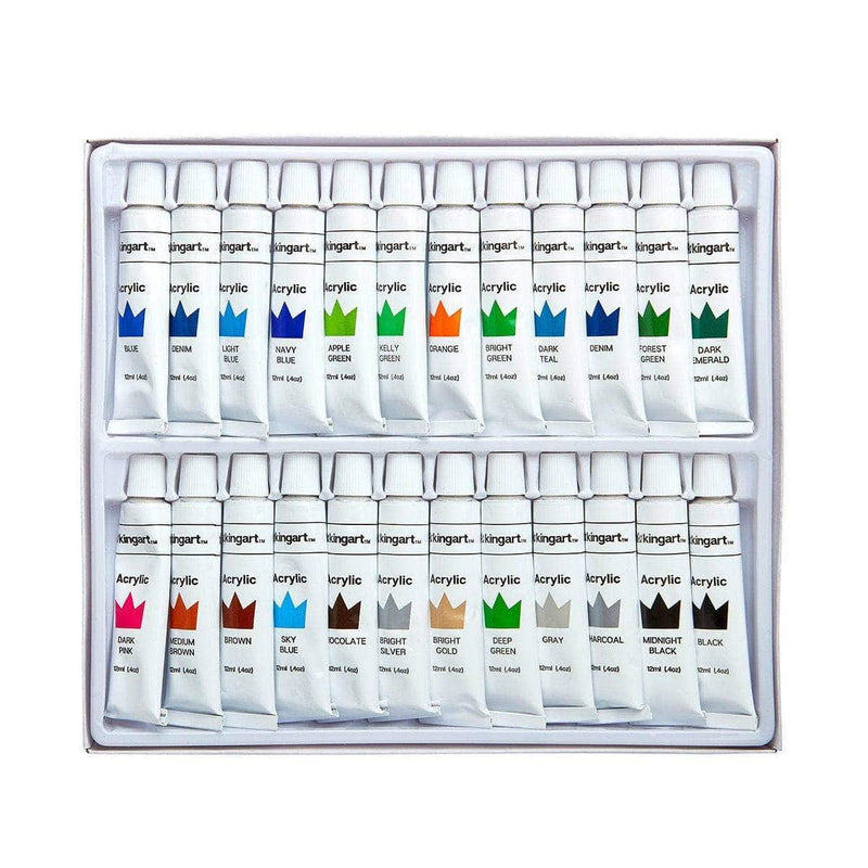 KINGART® Studio Acrylic Paint, 12ml (.4oz), Set of 48 Unique Colors - KINGART