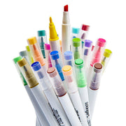 KINGART® Studio Chisel & Fine Tip Markers, Travel Storage Case, Set of 12 Colors - Studio - KINGART
