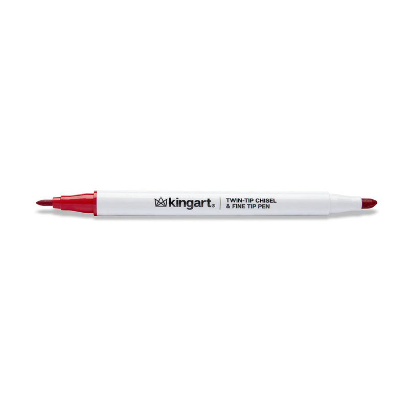 Two Marker Twin-Tip™ Chisel & Fine Markers - Water-Based Ink - 12 Colors — KINGART