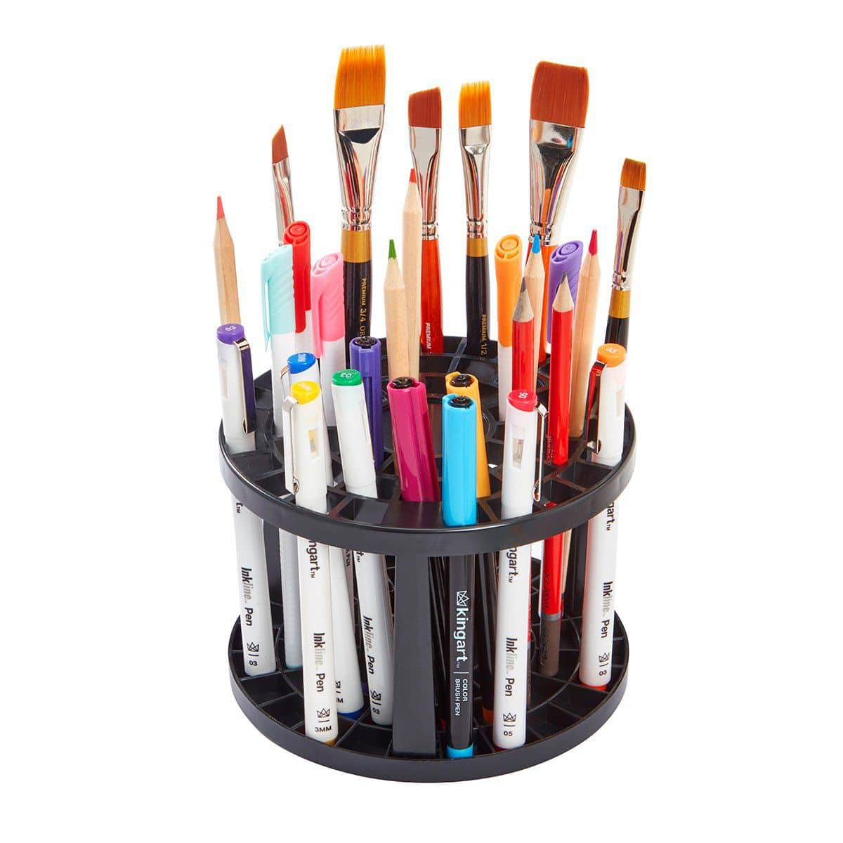 MAGICLULU 2Pcs multiple holes pen rack insert pen storage painting brushes  holder drawing markers holder pen stand painting brush organizer paintbrush