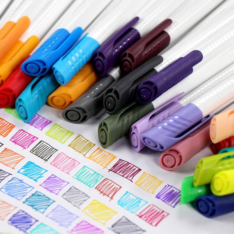 KINGART® Fine Line Color Ink Pens, Set of 24 Unique Colors, Size 0.4 mm