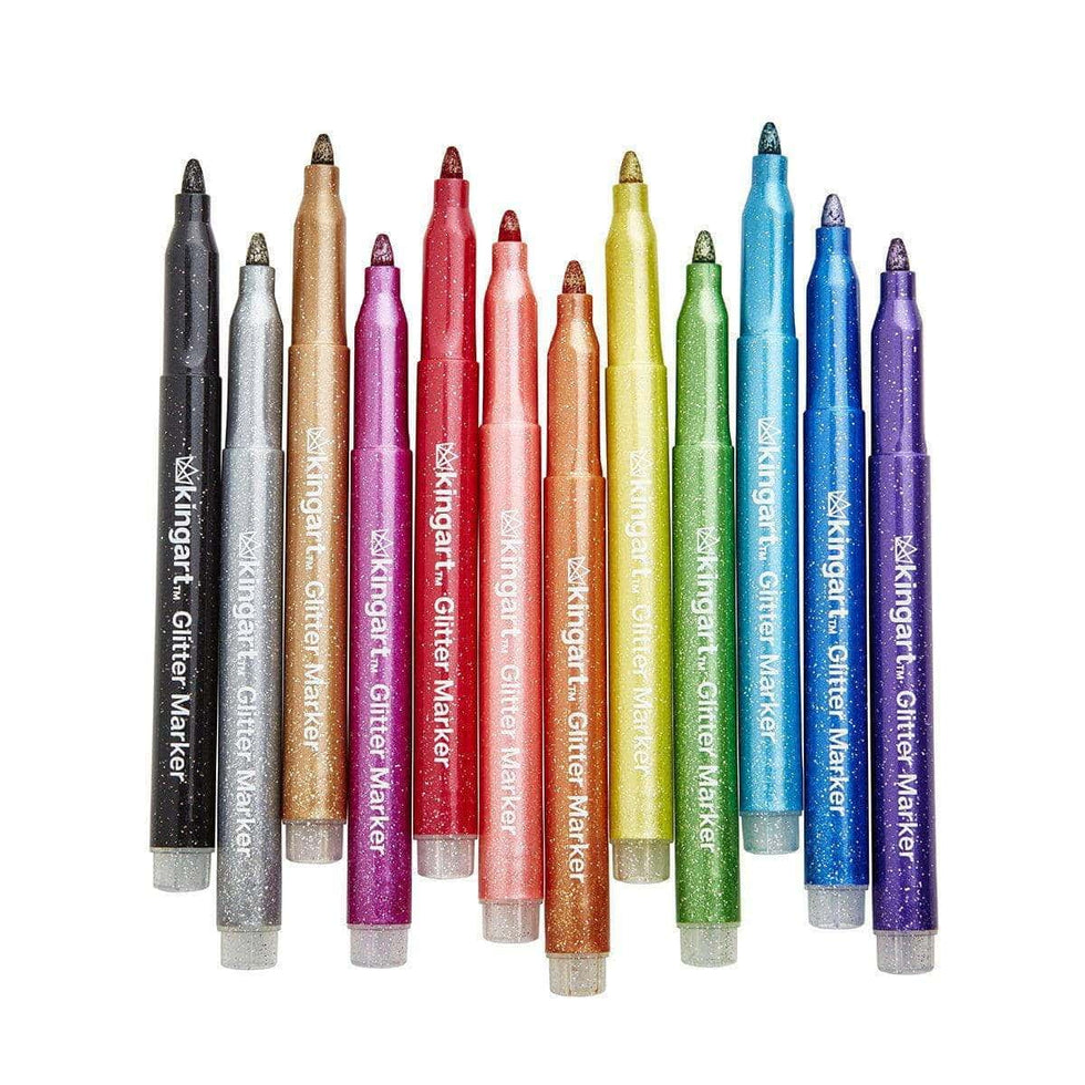 KINGART® STUDIO Glitter Markers, Set of 12 KINGART