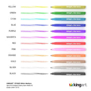 KINGART® STUDIO Glitter Markers, Set of 12 - KINGART