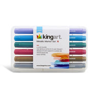 KINGART® Studio Metallic Markers, Medium Tip, Travel/Storage Case, Set of 6 Colors - KINGART
