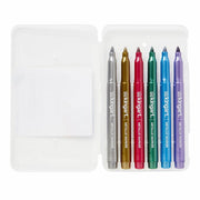 KINGART® Studio Metallic Markers, Medium Tip, Travel/Storage Case, Set of 6 Colors - KINGART