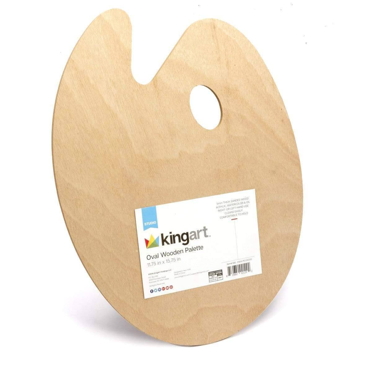 11.8*9.2 Extra Large Wooden Oval-Shaped Artist Painting Palette