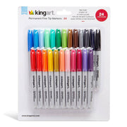 KINGART® Studio Permanent Fine Tip Markers, Set of 24 Unique & Vivid Colors - KINGART