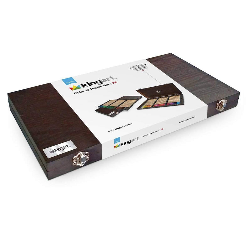 KINGART® Studio Series Colored Pencil Collection in Wood Case, 72 Unique Colors - KINGART