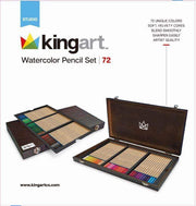 KINGART® Studio Series Watercolor Pencil Collection in Wood Case, 72 Unique Colors - KINGART