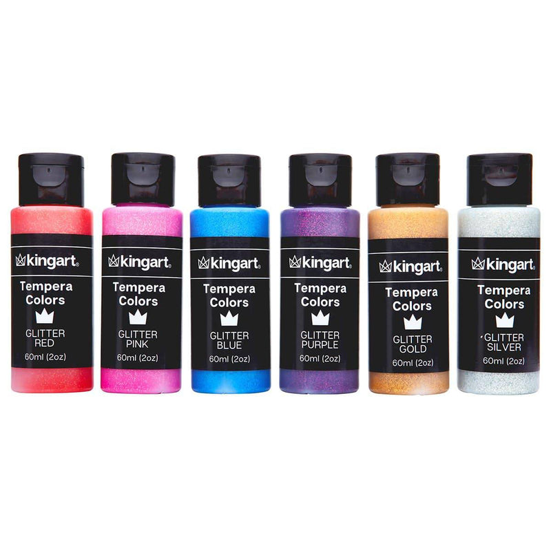 KINGART® Studio Tempera Paint, Washable, 60ml (2oz) Bottle, Set of 18 Unique Colors - KINGART