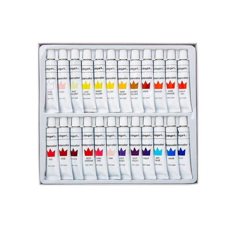 KINGART® Studio Watercolor Paint, 12ml (.4oz), Set of 48 Unique Colors - KINGART