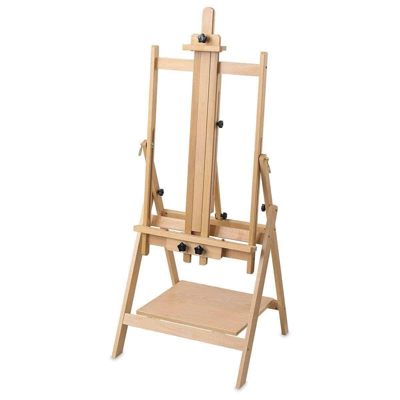 KINGART® Studio Wooden Adjustable Large Floor Standing Easel, Aged Beechwood with Natural Finish - KINGART