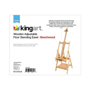 KINGART® Studio Wooden Adjustable Large Floor Standing Easel, Aged Beechwood with Natural Finish - KINGART