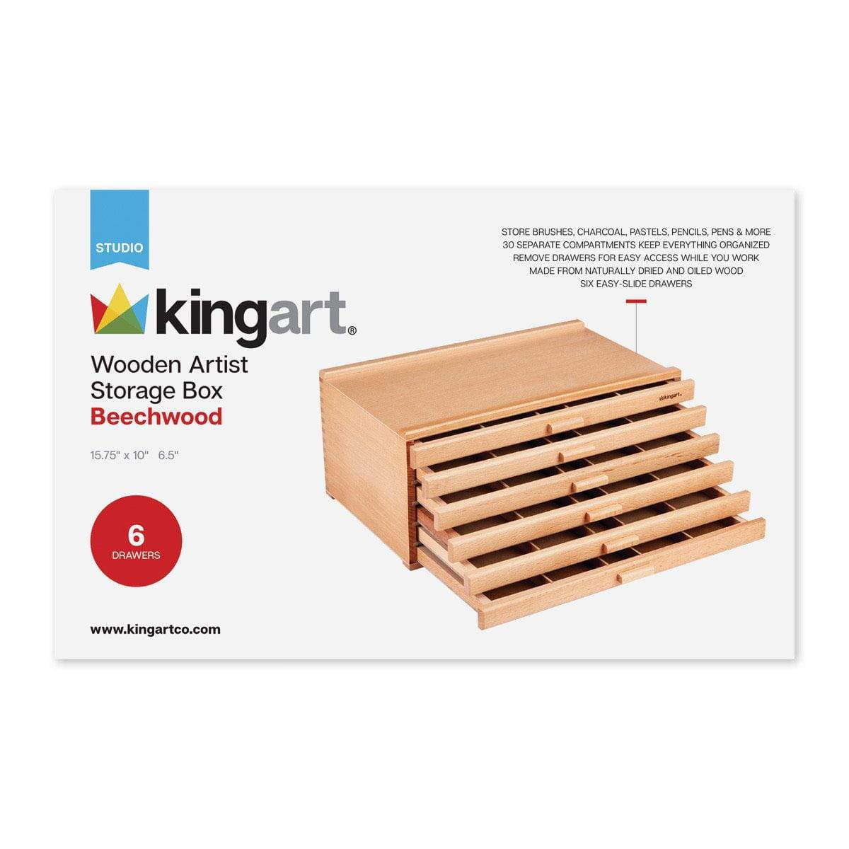 Wood 6-Drawer Storage Box — KINGART