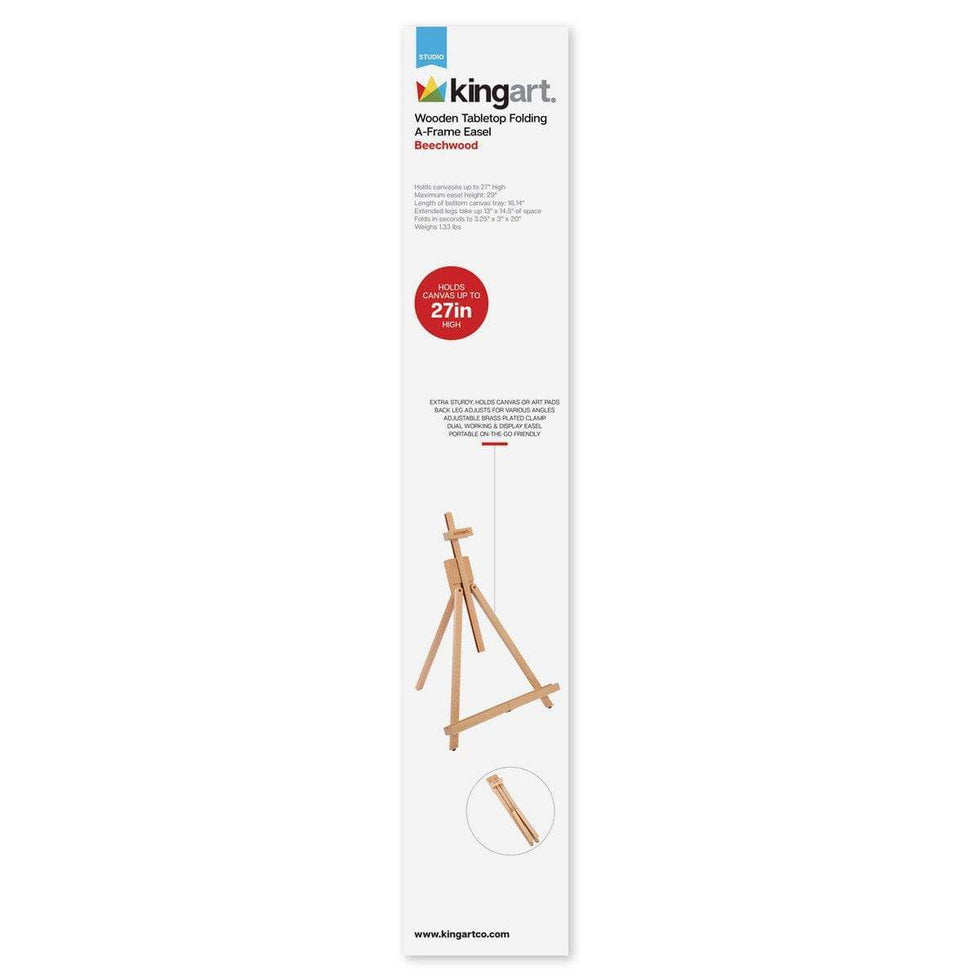 KINGART® Wooden Artist Tabletop Easel, Portable & Adjustable with