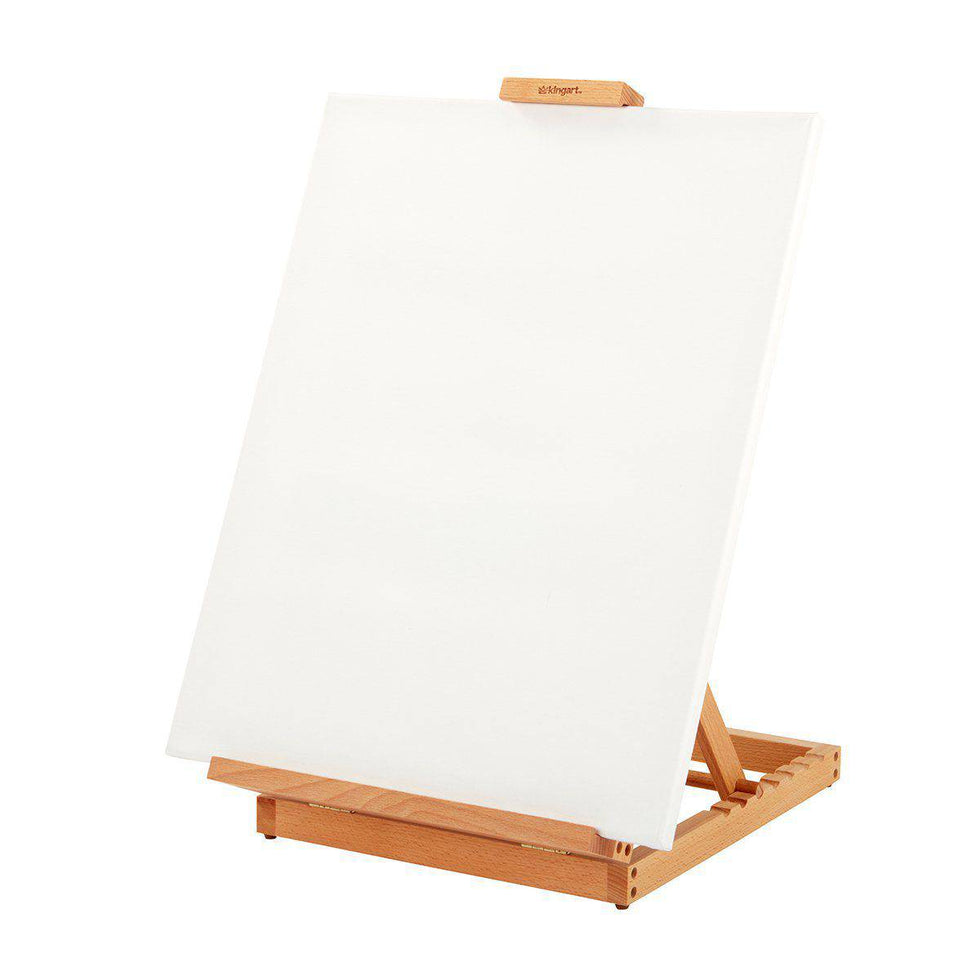 KINGART® Wooden HFrame Studio Easel, Heavy Duty Tabletop, Natural